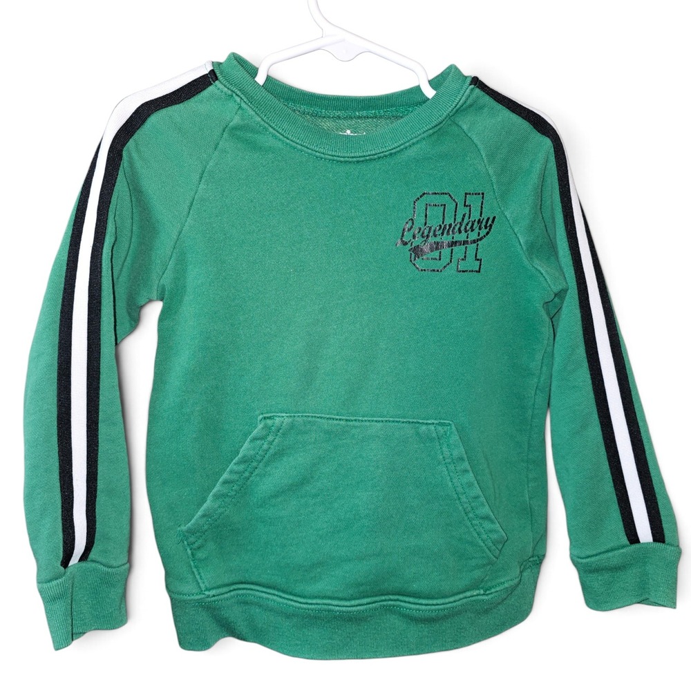 Garanimals Sweatshirt Toddler 4T Green Legendary Graphic Side Stripe‎
